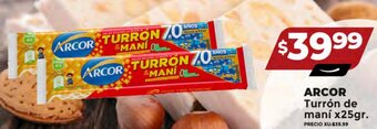 Supermayorista Vital ARCOR Turrón de maní x25gr. oferta