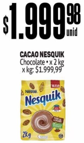 Makro CACAO NESQUIK Chocolate x 2 kg oferta