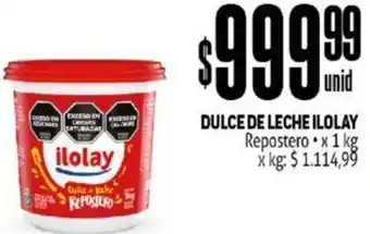 Makro DULCE DE LECHE ILOLAY Repostero x 1 kg oferta