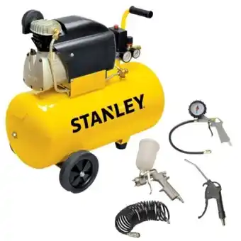 Pinturerías Rex Compresor de aire stanley 50 litros 2 hp + kit 4 piezas oferta