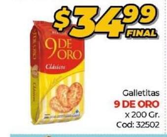 Diarco 9 De Oro Galletitas x 200gr oferta