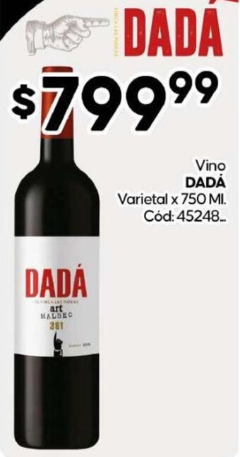 Diarco Vino DADÁ Varietal x 750 ML oferta