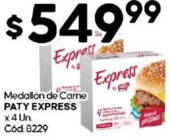 Diarco Medallón de Carne PATY EXPRESS x 4 Un. Cód: 8229 oferta