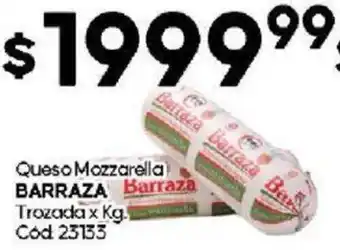 Diarco Queso Mozzarella BARRAZA Barraza Trozada x Kg. Cod 23133 oferta