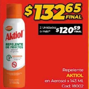 Diarco Aktiol Repelente en Aerosol x 143ml oferta