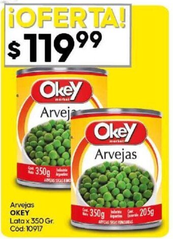 Diarco Arvejas OKEY Lata x 350 Gr. Cód: 10917 oferta