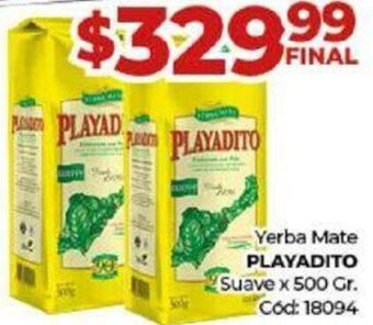 Diarco Yerba Mate PLAYADITO Suave x 500 Gr. Cod: 18094 oferta