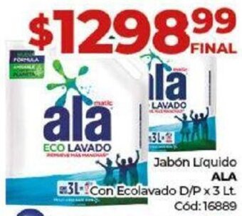 Diarco Jabón Líquido ALA Con Ecolavado D/P x 3 Lt Cód: 16889 oferta