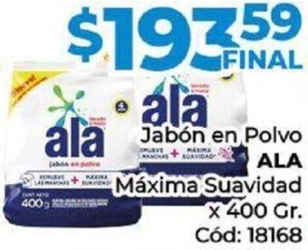 Diarco Jabón en Polvo ALA Maxima Suavidad x 400gr oferta