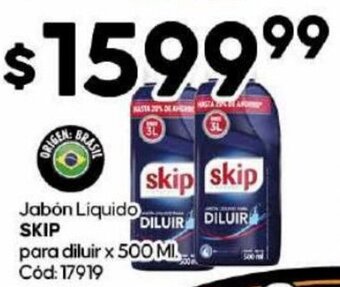 Diarco Jabón Líquido SKIP para diluir x 500 ML Cod: 17919 oferta