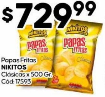 Diarco Papas Fritas NIKITOS Clásicas x 500 Gr Cód: 17593 oferta