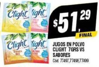 Supermercados Yaguar JUGOS EN POLVO CLIGHT 7GRS VS SABORES oferta
