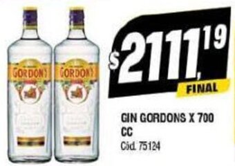 Supermercados Yaguar GIN GORDONS X 700 CC oferta
