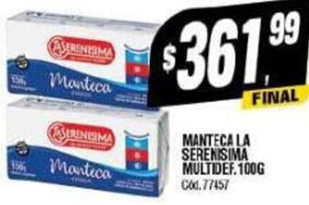 Supermercados Yaguar MANTECA LA SERENISIMA MULTIDEF 100G oferta