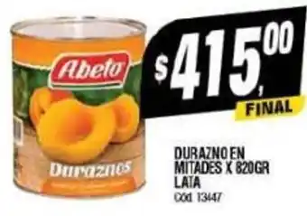 Supermercados Yaguar DURAZNO EN MITADES X 820GR LATA oferta