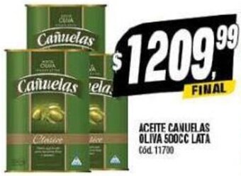 Supermercados Yaguar ACEITE CANUELAS OLIVA 500CC LATA oferta