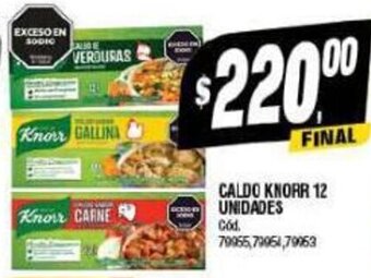 Supermercados Yaguar CALDO KNORR 12 UNIDADES oferta