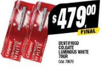 Supermercados Yaguar DENTIFRICO COLGATE LUMINOUS WHITE 70GR oferta