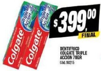 Supermercados Yaguar DENTIFRICO COLGATE TRIPLE ACCION 70GR oferta