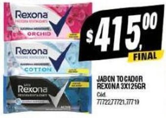 Supermercados Yaguar JABON TO CADOR REXONA 3X125GR oferta