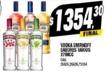 Supermercados Yaguar VODKA SMIRNOFF SABORES VARIOS X700CC oferta