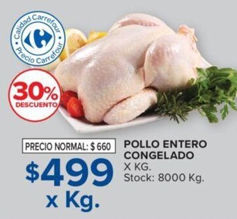 Carrefour POLLO ENTERO CONGELADO X KG. oferta