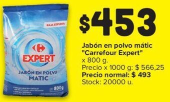 Carrefour Jabón en polvo mátic "Carrefour Expert" x 800 g. oferta