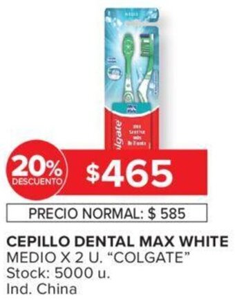 Carrefour CEPILLO DENTAL MAX WHITE MEDIO X 2 U. "COLGATE" oferta