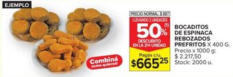 Carrefour BOCADITOS DE ESPINACA REBOZADOS PREFRITOS X 400 G. oferta