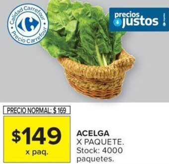 Carrefour ACELGA X PAQUETE. oferta
