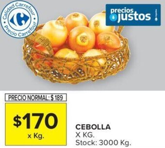 Carrefour CEBOLLA X KG. oferta