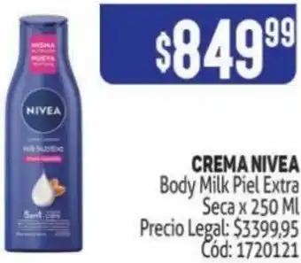 Makro CREMA NIVEA Body Milk Piel Extra Seca x 250 ML oferta