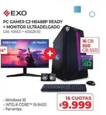 Naldo Lombardi EXO PC Gamer C2-H5488P Ready + Monitor Ultradelgado oferta