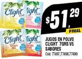 Supermercados Yaguar JUGOS EN POLVO CLIGHT 7GRS VS SABORES oferta