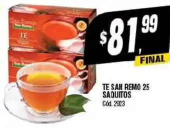 Supermercados Yaguar TE SAN REMO 25 SAQUITOS Cód. 2923 oferta