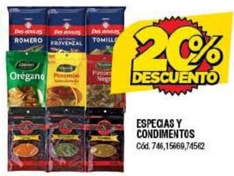Supermercados Yaguar ESPECIAS Y CONDIMENTOS oferta