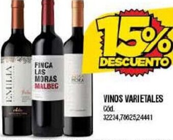Supermercados Yaguar VINOS VARIETALES oferta