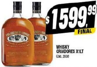 Supermercados Yaguar WHISKY CRIADORES X1LT oferta