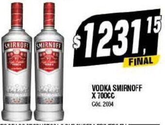 Supermercados Yaguar VODKA SMIRNOFF X 700CC oferta