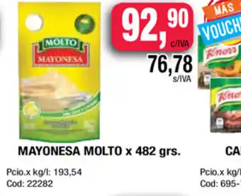 Maxiconsumo Molto Mayonesa x 482 grs oferta
