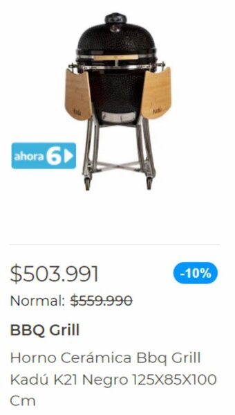 Easy BBQ Grill Horno Cerámica Bbq Grill Kadú K21 Negro 125X85X100 Cm oferta
