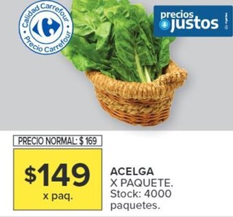 Carrefour Market ACELGA X PAQUETE. oferta