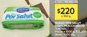 Carrefour Market QUESO POR SALUT LIGHT FRACCIONADO "CREMAC" oferta