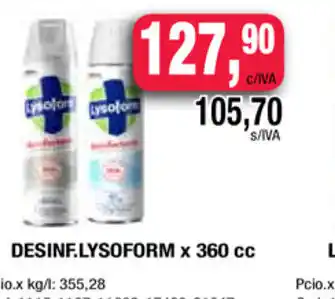 Maxiconsumo Lysoform Desinf. x 360cc oferta
