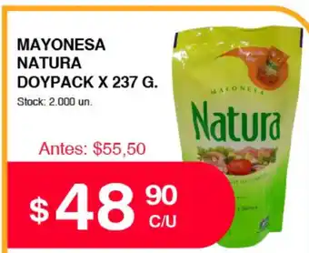 Supermercados Tadicor Natura Mayonesa Doypack x 237g oferta