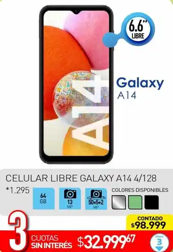 La Anonima CELULAR LIBRE GALAXY A14 4/128 oferta