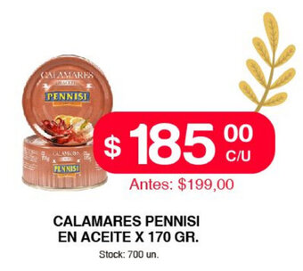 Supermercados Tadicor Calamares Pennisi En Aceite x 170gr oferta