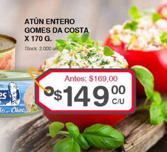 Supermercados Tadicor Atún Entero Gomes da Costa x 170g oferta