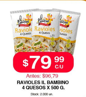 Supermercados Tadicor IL Bambino Ravioles 4 Quesos x 500g oferta
