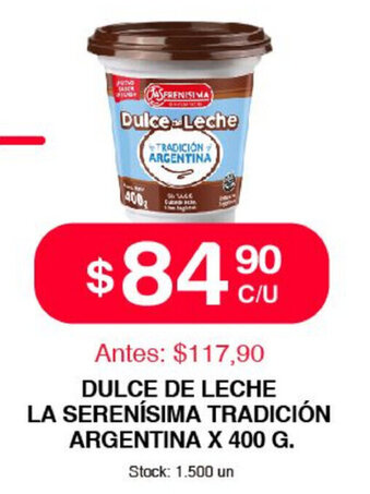 Supermercados Tadicor La Serenísima Dulce de Leche Tradición Argentina x 400g oferta